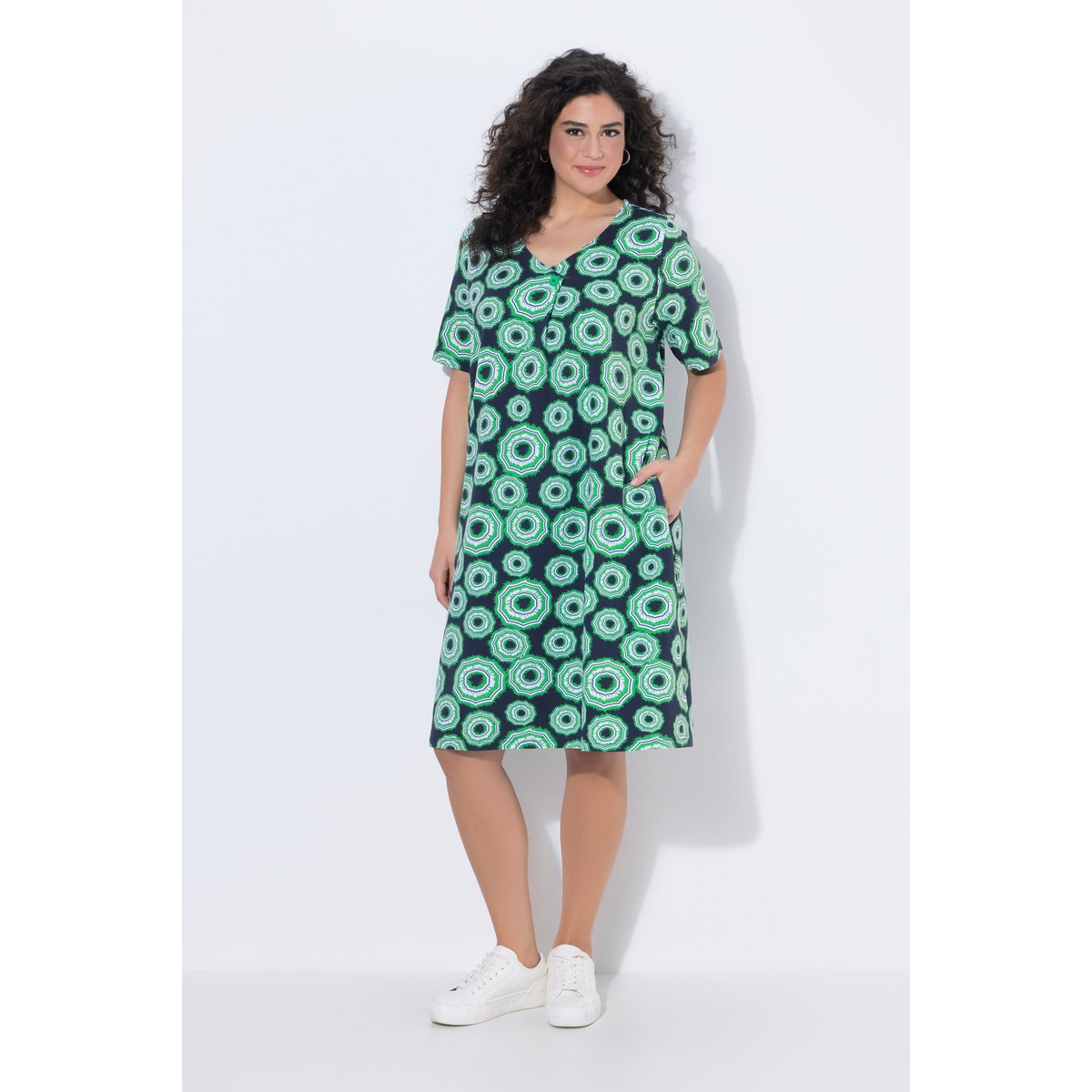 Robe en jersey motif parasols vert gazon, ULLA POPKEN