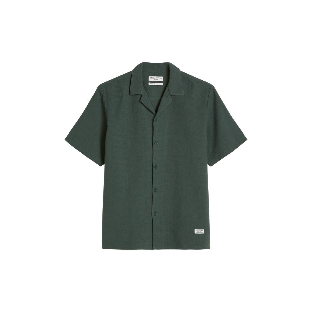 Chemise à manches courtes regular en sergé de coton bio double épaisseur vert, MARC O’POLO DENIM