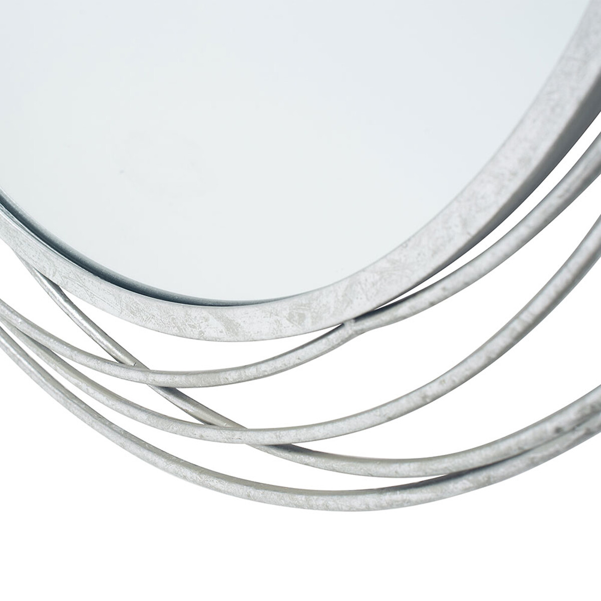 90cm Silver Metal Round Wall Mirror silver-coloured, ÉDITÉ