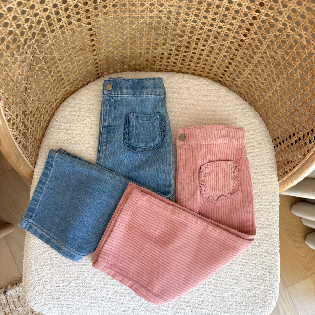 Lot de 2 pantalons enfant Cléo bleu, PETIT BEGUIN