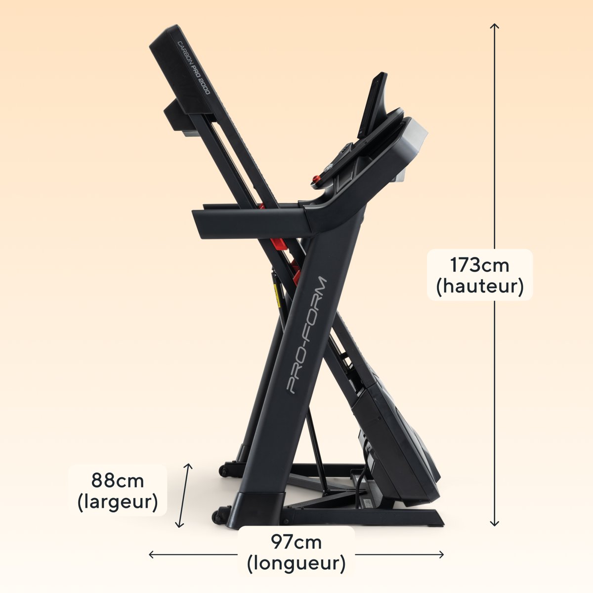 Tapis de course Carbon Pro 2000 / Écran tactile 10" noir, PROFORM FITNESS