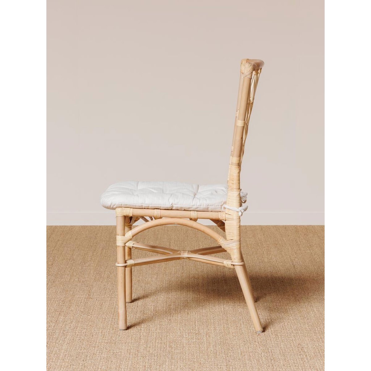 Chaise en rotin CROISILLONS blanc, CHEHOMA