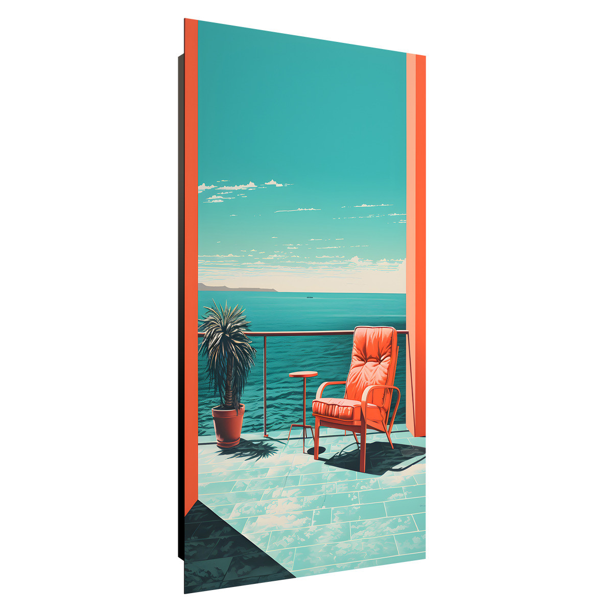 Tableau Sur Verre Synthétique Vue Sur Mer Vintage MER tableau en verre synthétique, CEANOTHE