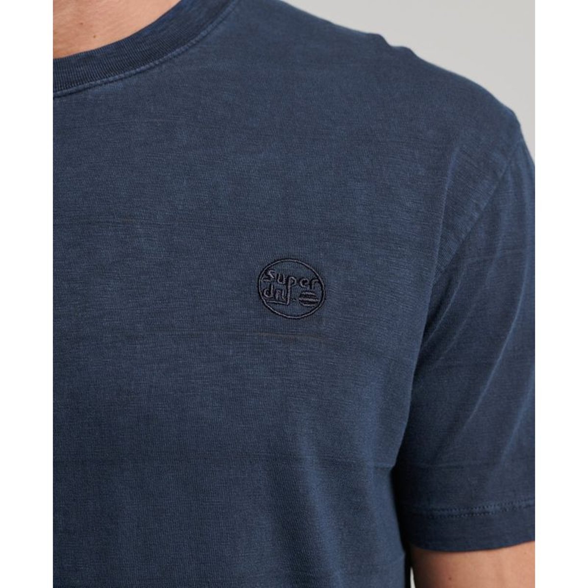 T-shirt Vintage texturé en coton bio bleu marine éclipse, SUPERDRY