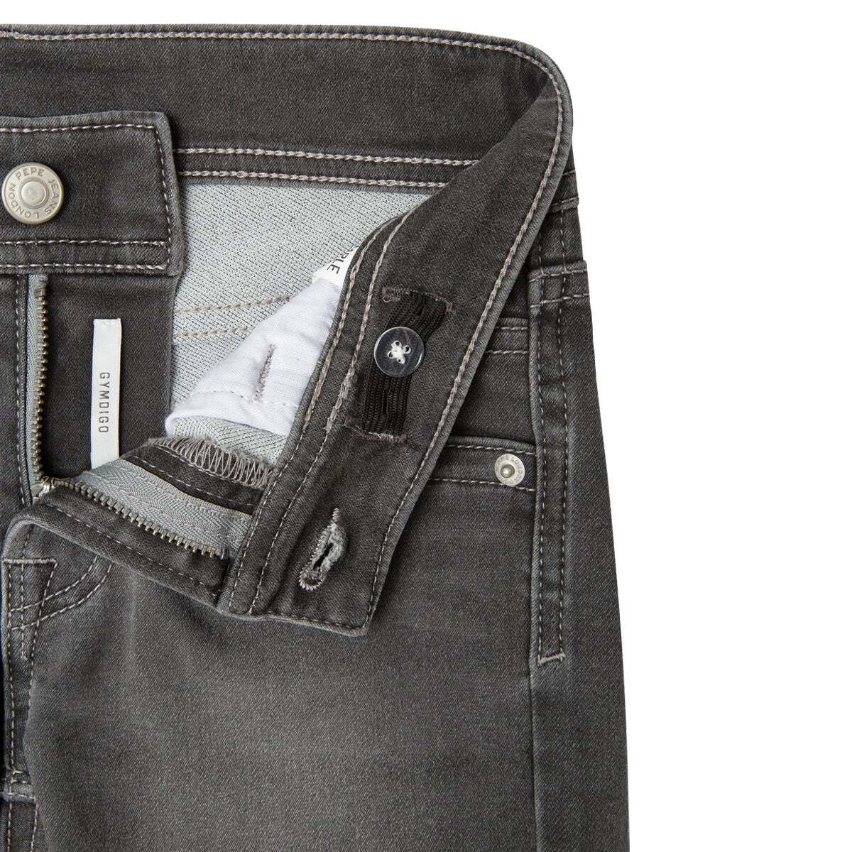 Bermuda En Denim Coupe Slim gris délavage authentique, PEPE JEANS