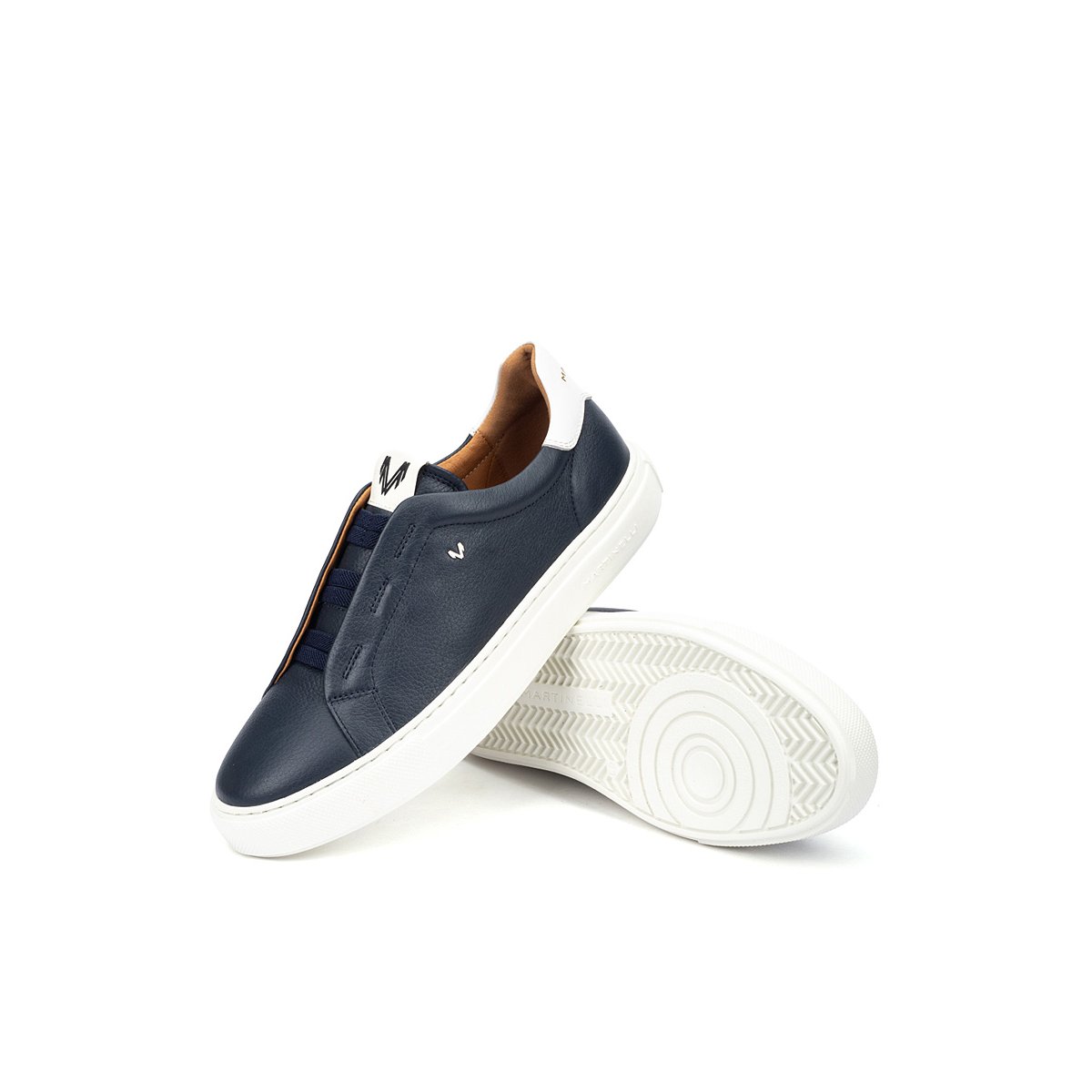 Baskets cuir Hastings navy, MARTINELLI