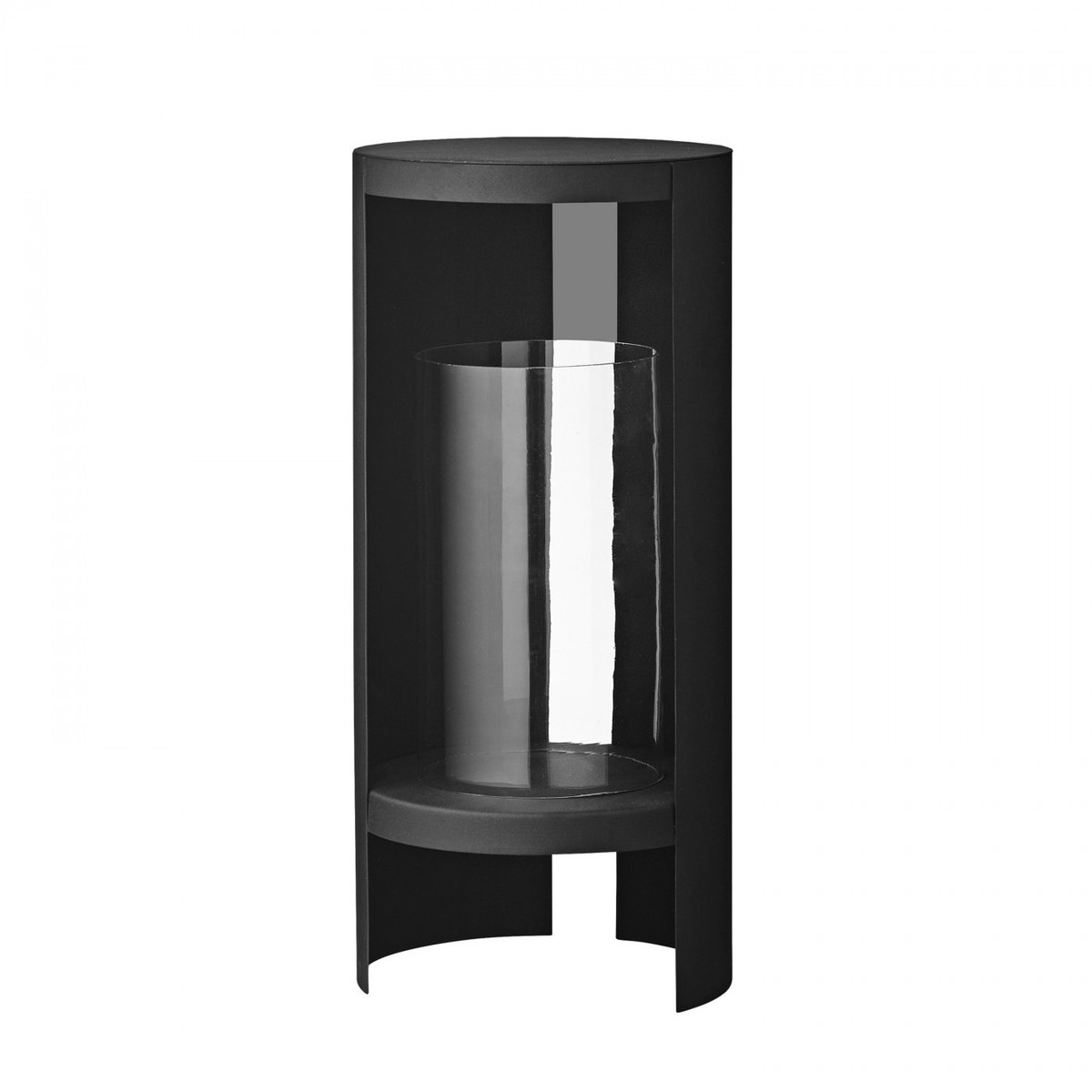 Lanterne en verre Ora h 58 cm noir, AYTM