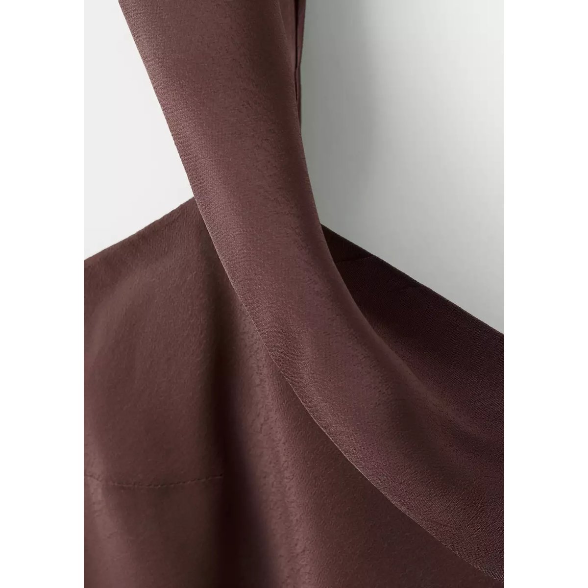 Top asymétrique combiné marron, MANGO
