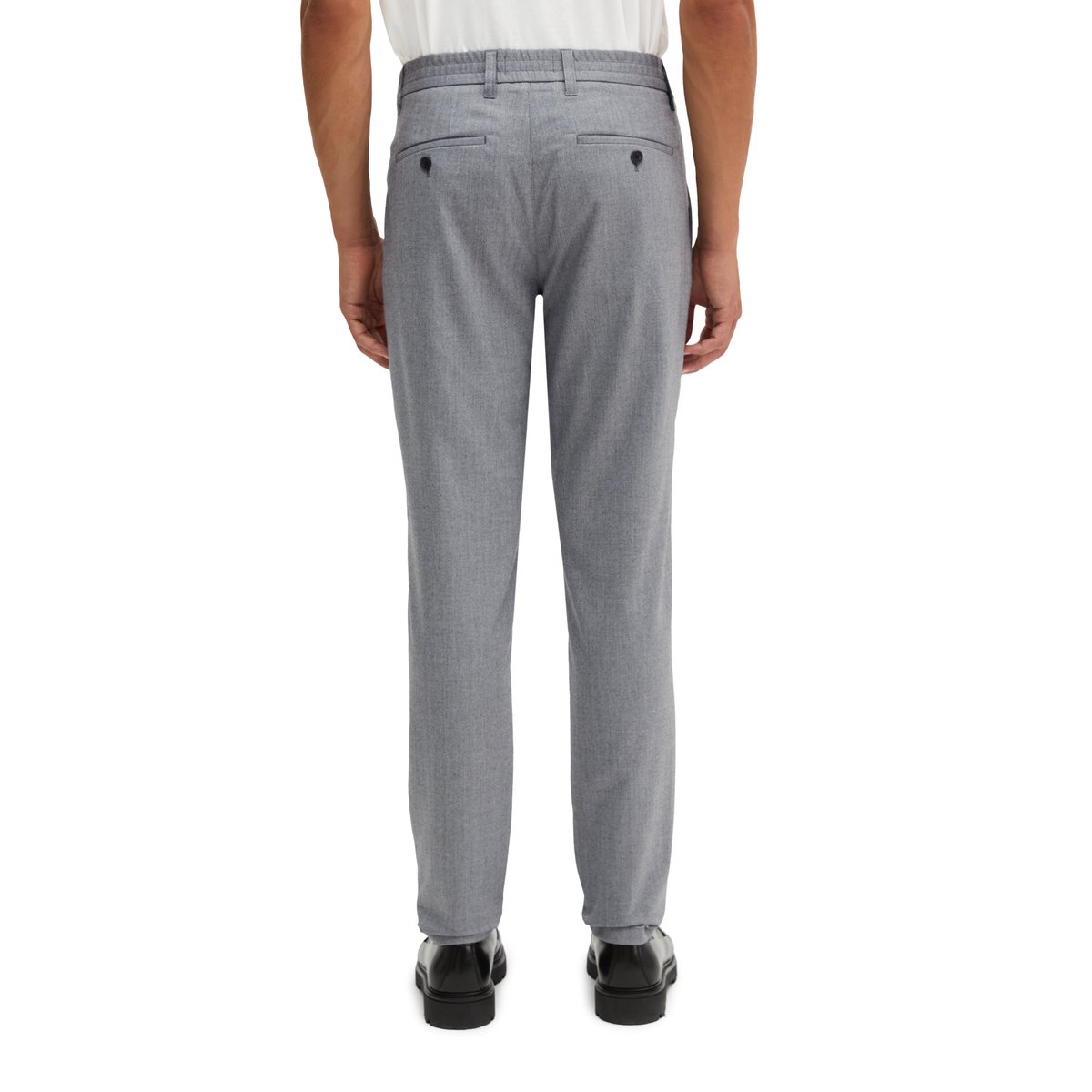 Pantalon chino modèle Morot, coupe jogger fuselée en mélange élastique de coton bio et de viscose gris, MARC O'POLO