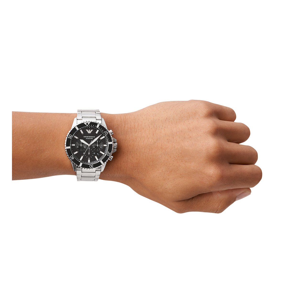 Montre Analogique EMPORIO ARMANI argenté noir argenté, EMPORIO ARMANI