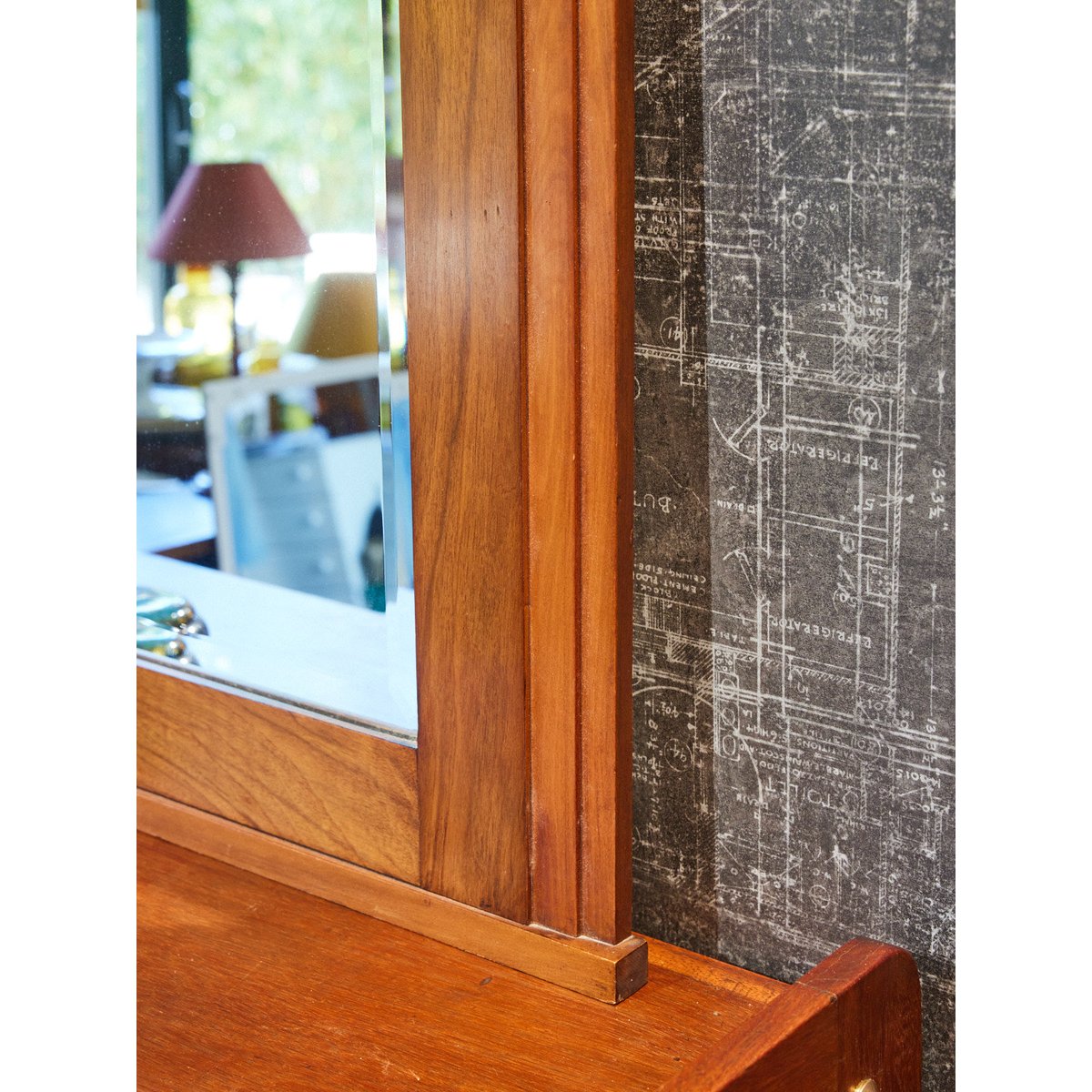 Miroir Art déco en bois Georges N°1227 - Bon état miroir, DEBONGOUT