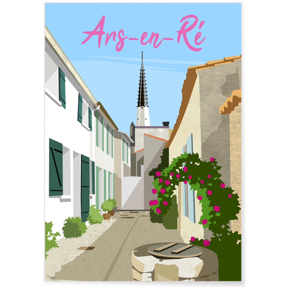 Affiche ville Ars-en-Ré blanc, L'AFFICHERIE