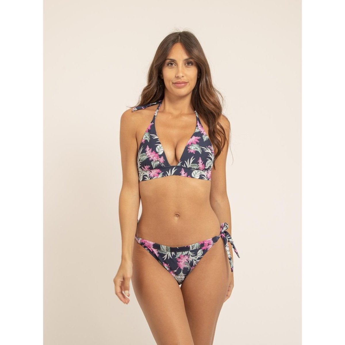 Maillot 2 Pièces Motifs Gabriella bleu marine, DONA LISA