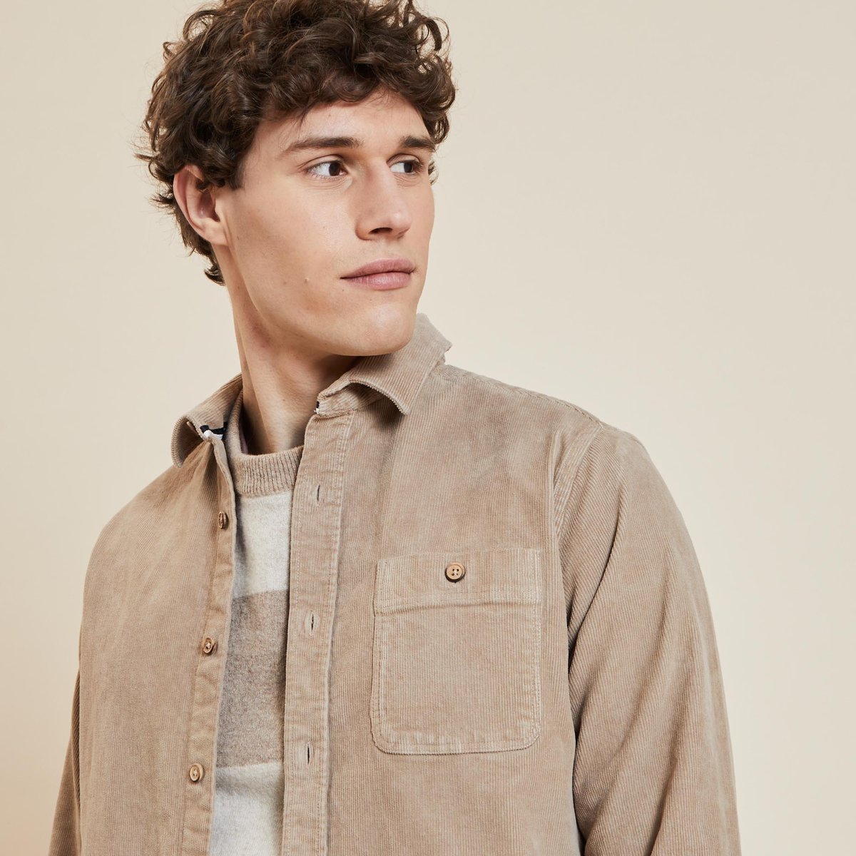 Chemise coton ONCA beige clair, FAGUO