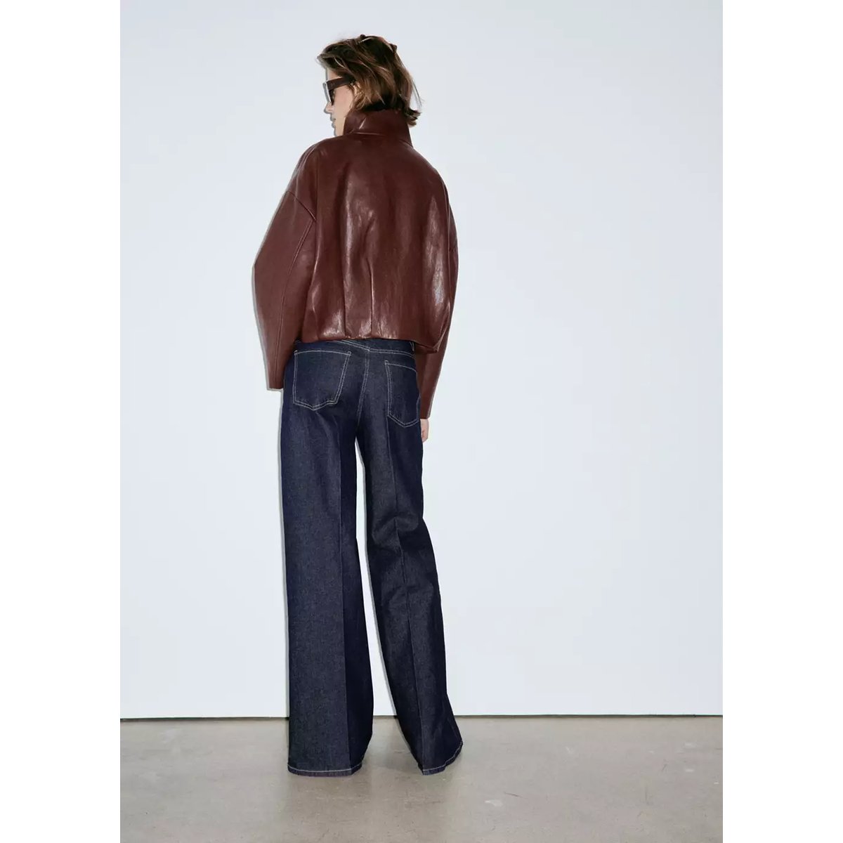 Jean taille haute wideleg bleu, MANGO