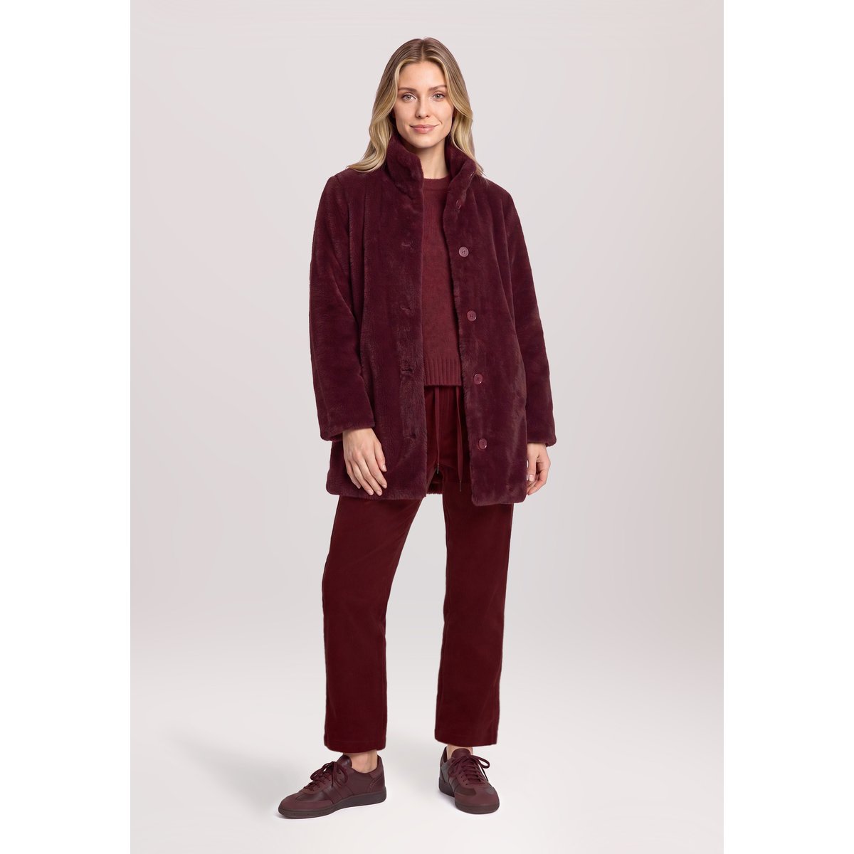 Pantalon casual à taille élastique fall burgundy, BETTY & CO