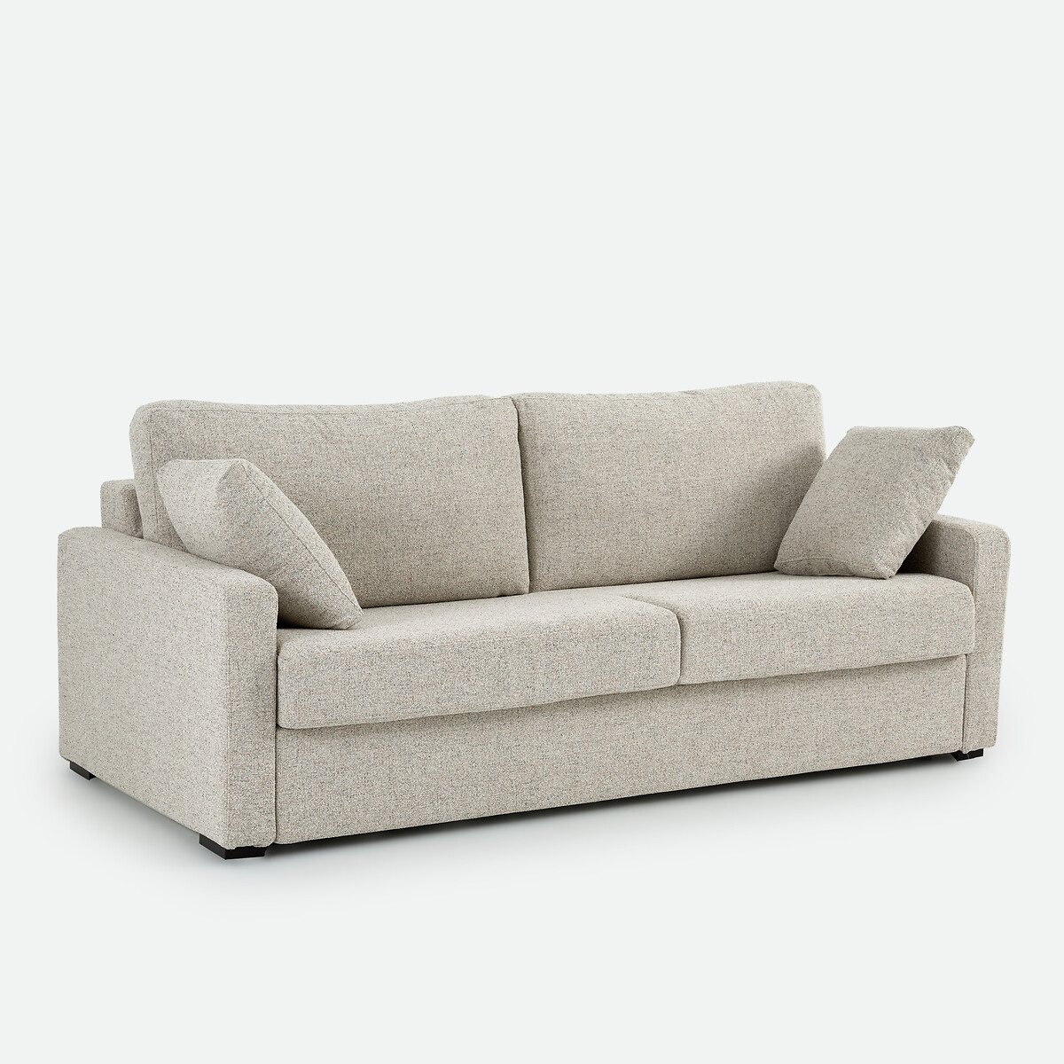 Timor Speckled 2, 3 or 4-Seater Straight Sofa Bed with Premium HR Foam ecru/blue, LA REDOUTE INTERIEURS