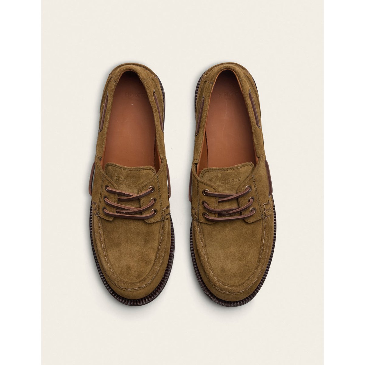 Chaussures Bateau BENO suède kaki, ODAJE
