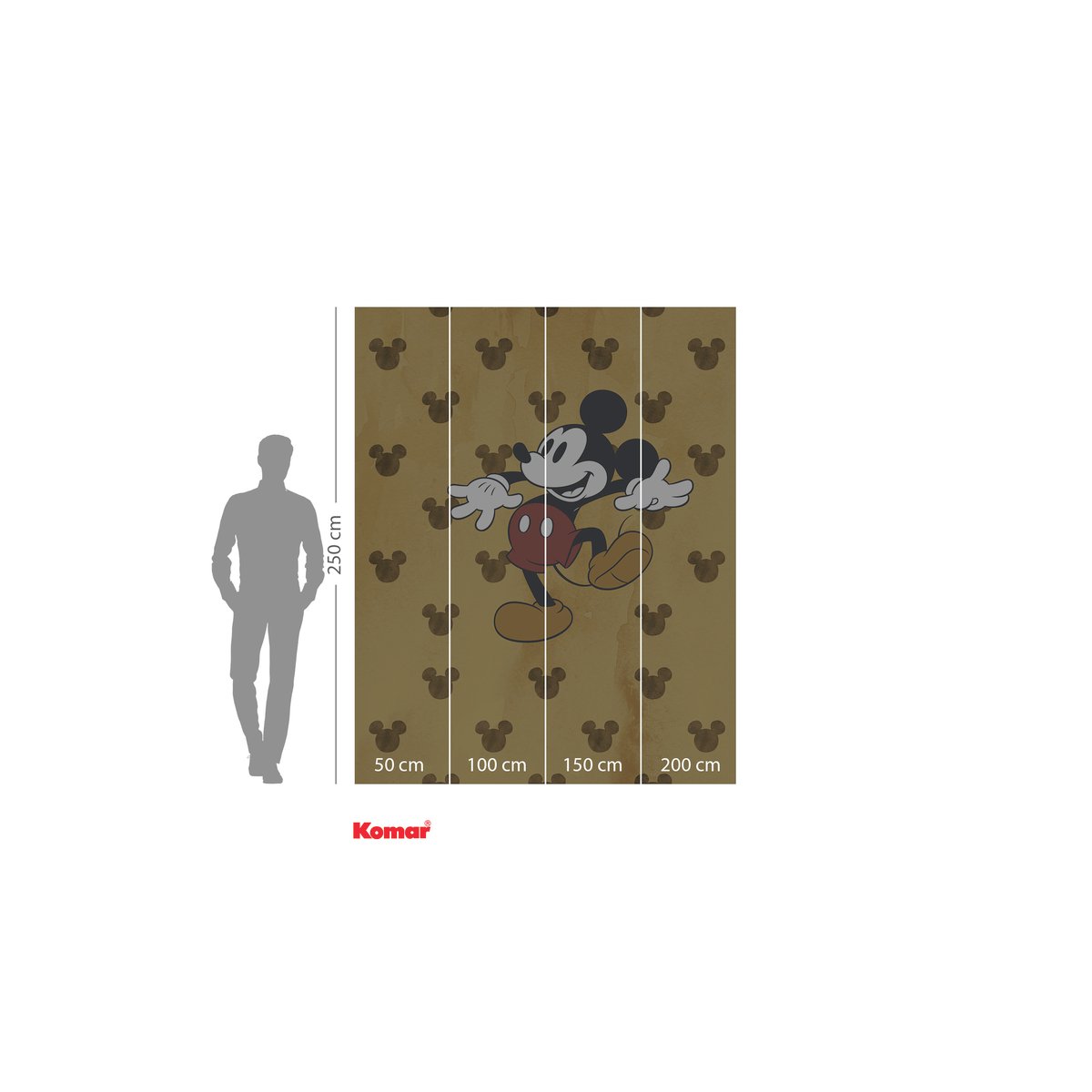 Papier peint Komar - Mickey Tap dance - 200 x 250 cm multicolore, HEXOA