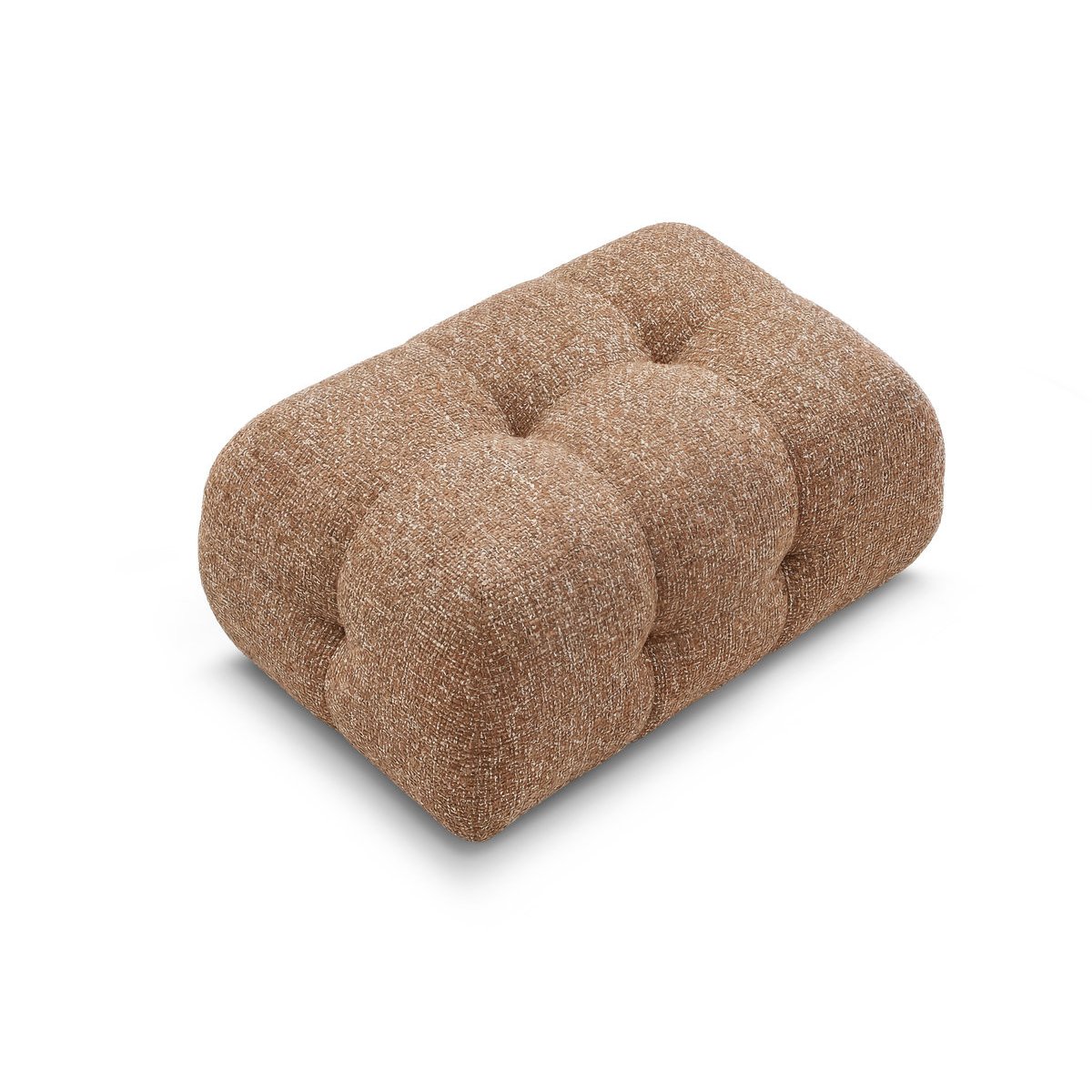 Pouf tissu chiné, LAURA orange, BOBOCHIC