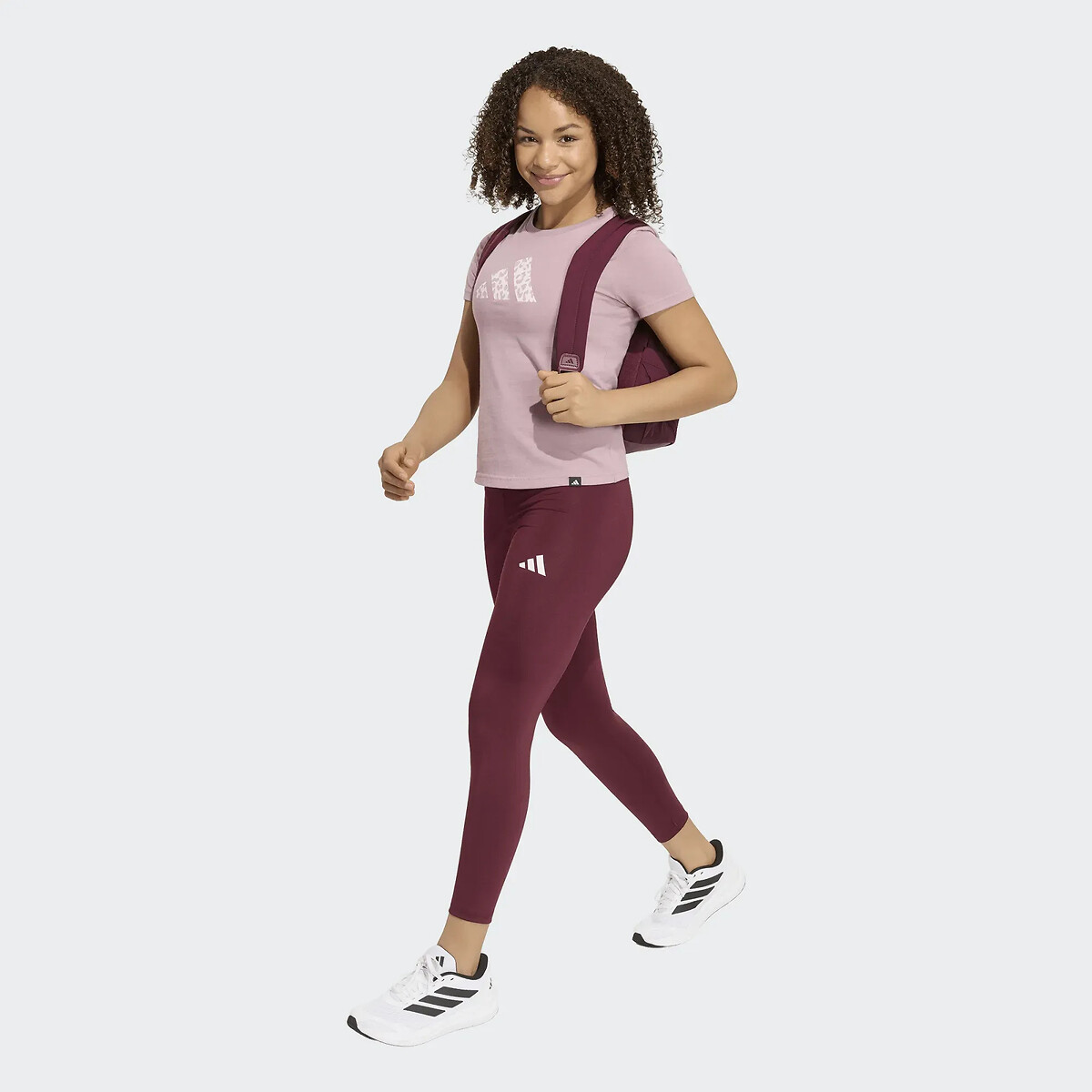 Short Sleeve T-Shirt with Leopard Print light purple, adidas Performance
