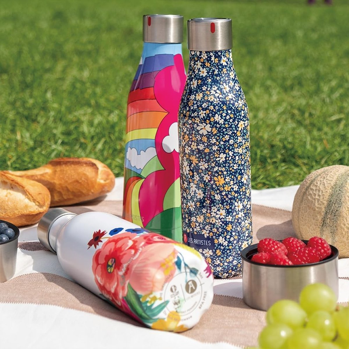 Bouteille isotherme Arc en ciel 500 ml rouge, LES ARTISTES PARIS