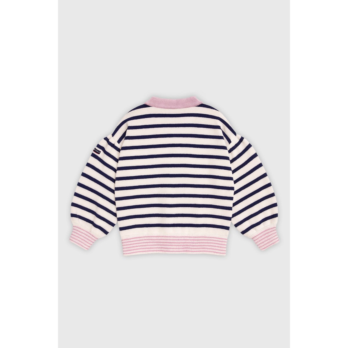 Cardigan rayé en coton KIDS nature/marine deep, ARMOR-LUX