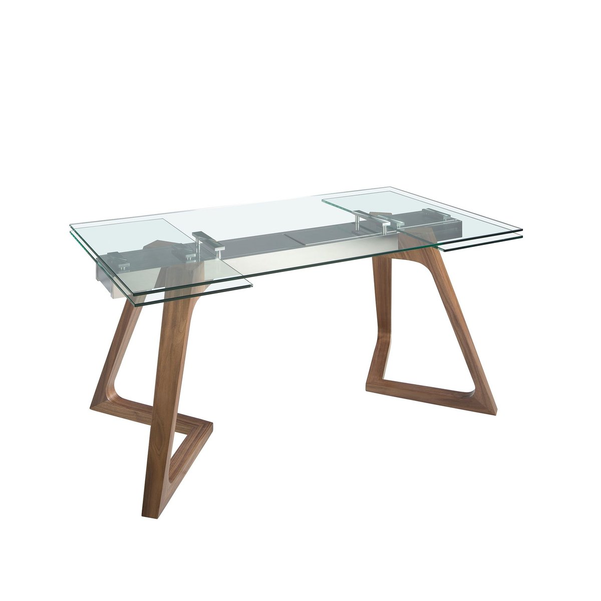 Table à manger verre trempé et noyer verre | noyer, ANGEL CERDA