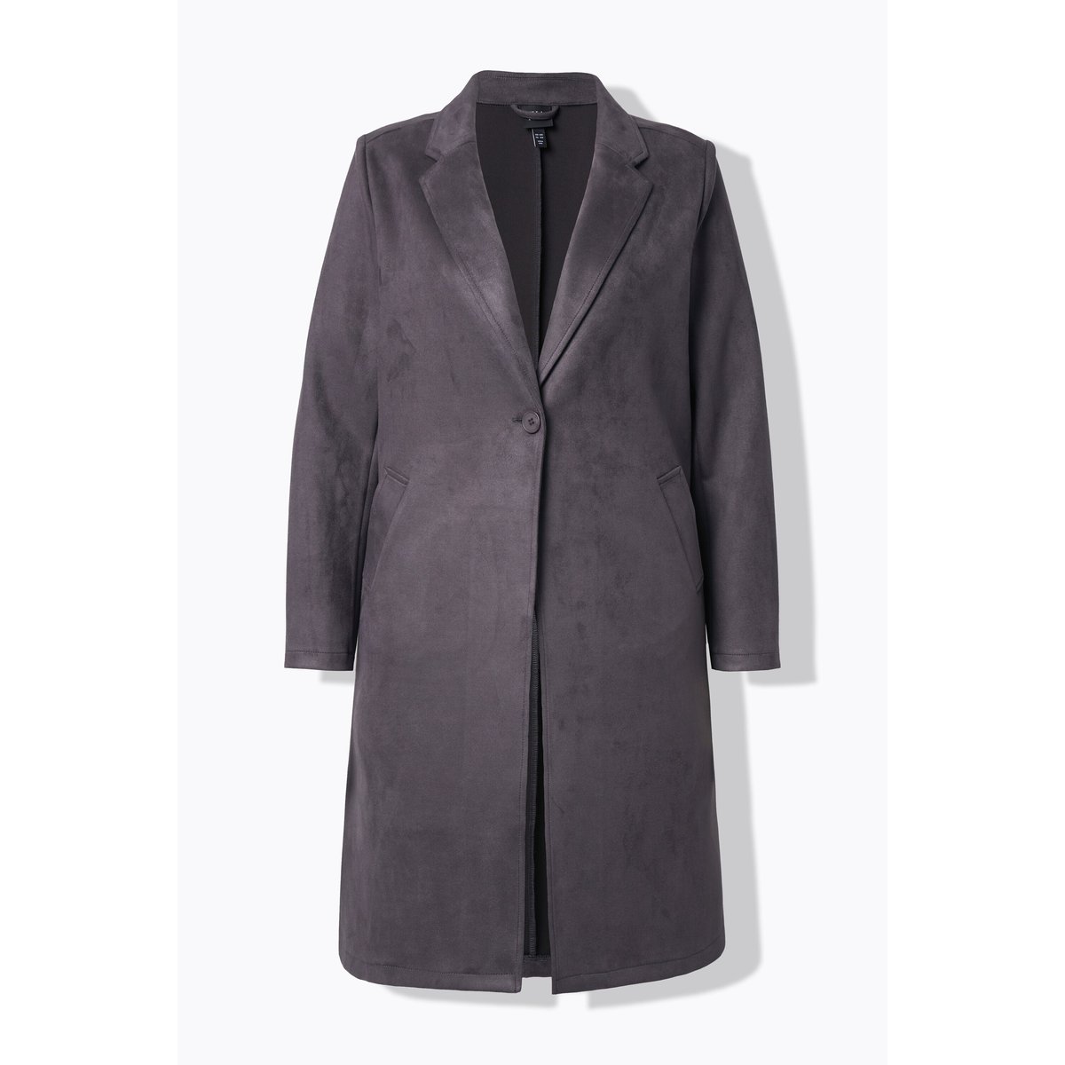 Blazer long imitation cuir suédé anthracite, ULLA POPKEN
