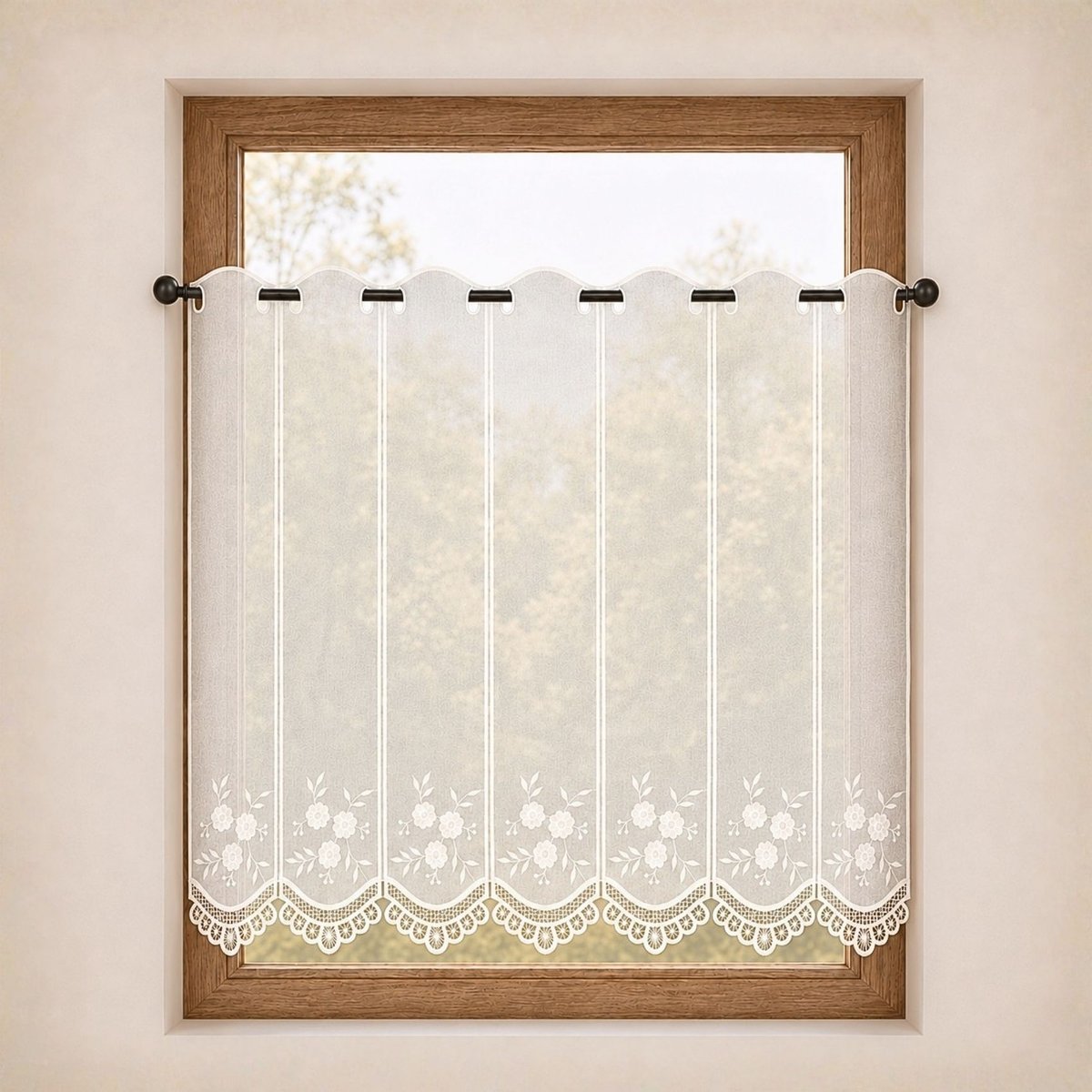 Brise bise fleurs brodées ivoire, HOME MAISON