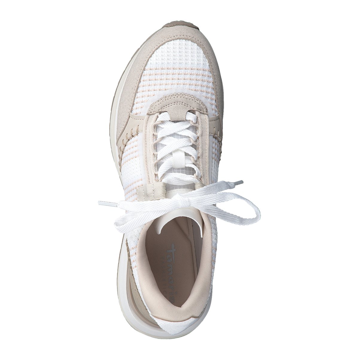 Baskets basses blanc cassé combiné, TAMARIS