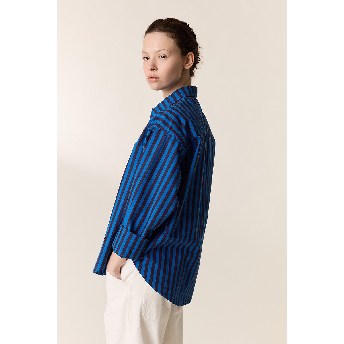 Chemise rayée manches longues, CONAN bleu, LEON & HARPER