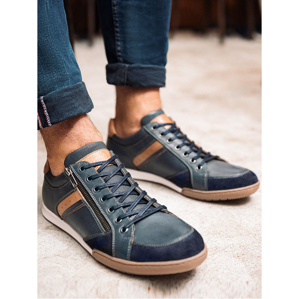 Derbies tout cuir marine, PEDICONFORT