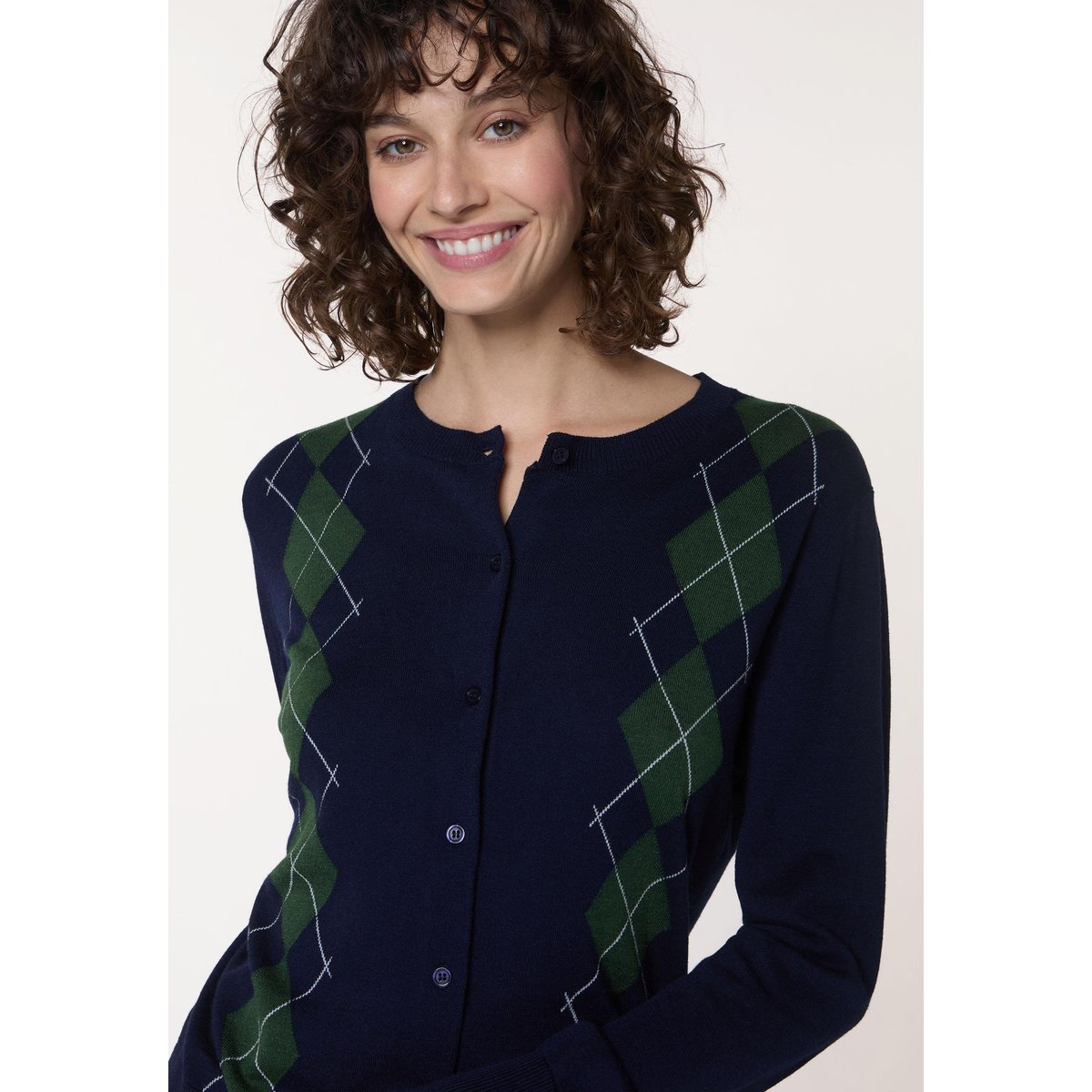 Cardigan jacquard bleu marine, RODIER