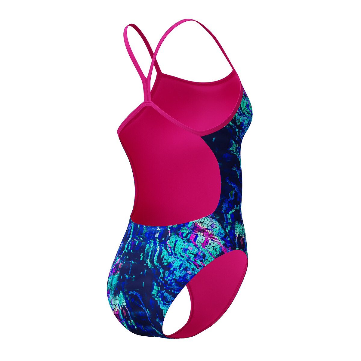 Maillot de bain 1 pièce V-BACK 2.0 imprimé bleu, SPEEDO