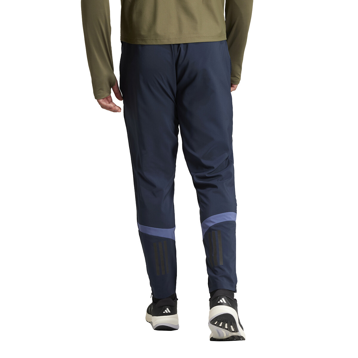 Pantaloni da running bicolore con piccolo logo 90001524, adidas Performance