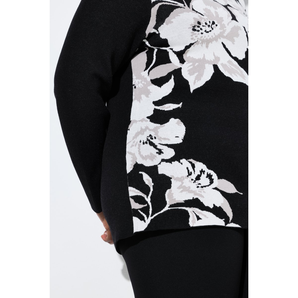 Pull maille Jacquard noir, ULLA POPKEN