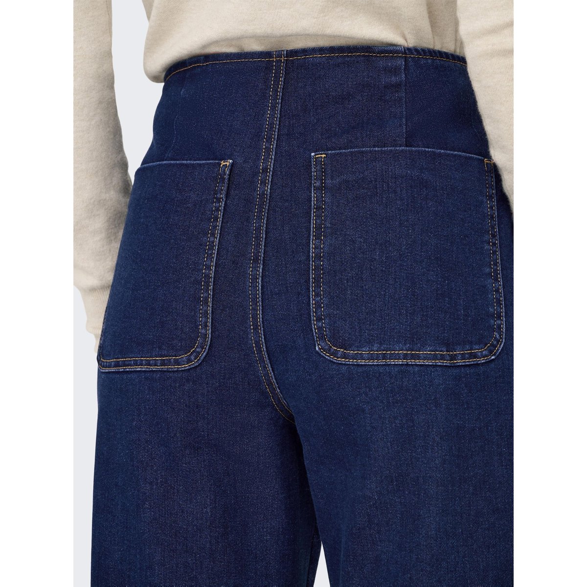 Jean large poches plaquées dark blue denim, ONLY