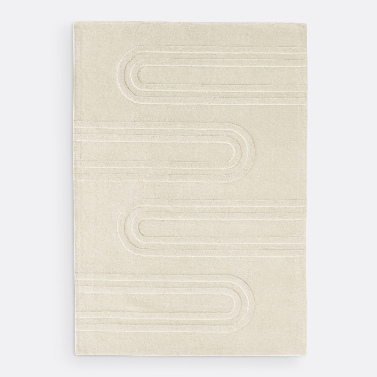 Ary Graphic Textured 100% Wool Rug ecru , LA REDOUTE INTERIEURS