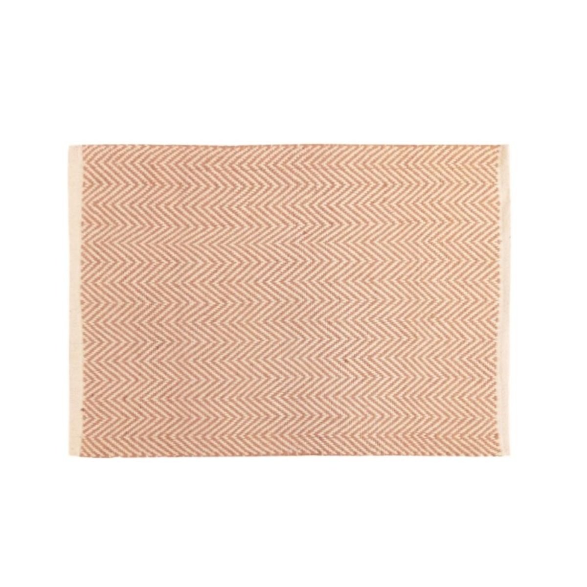 Tapis rectangulaire chevron 90x60cm marron, ORNAMI