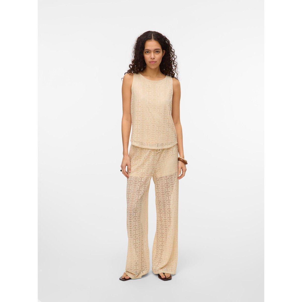 Pantalon À Jambe Large birch, VERO MODA