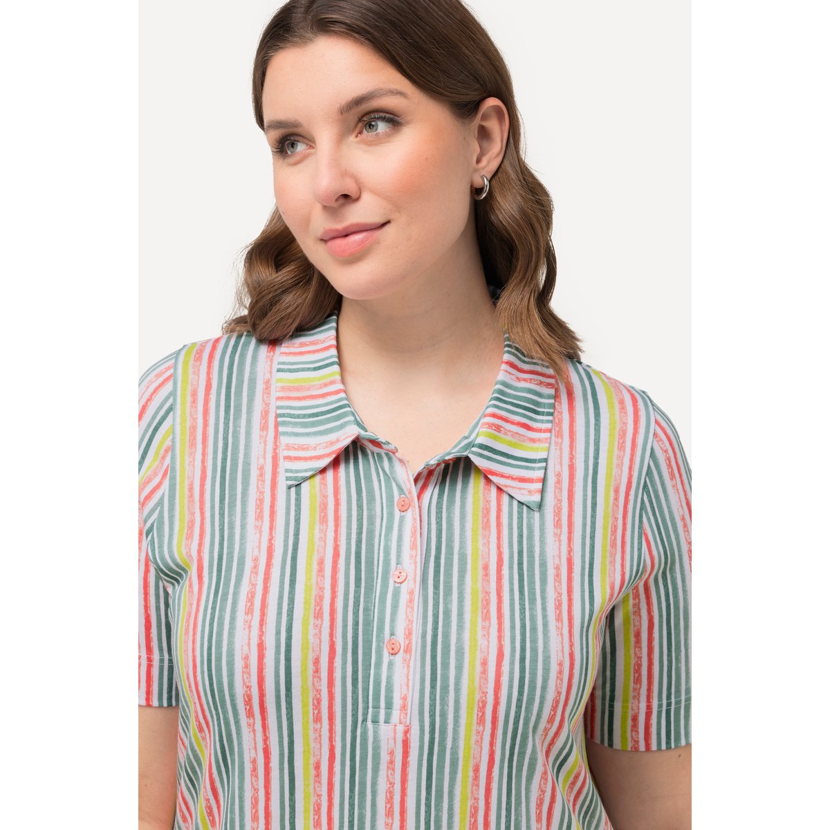 Chemise de nuit à rayures corail clair, ULLA POPKEN