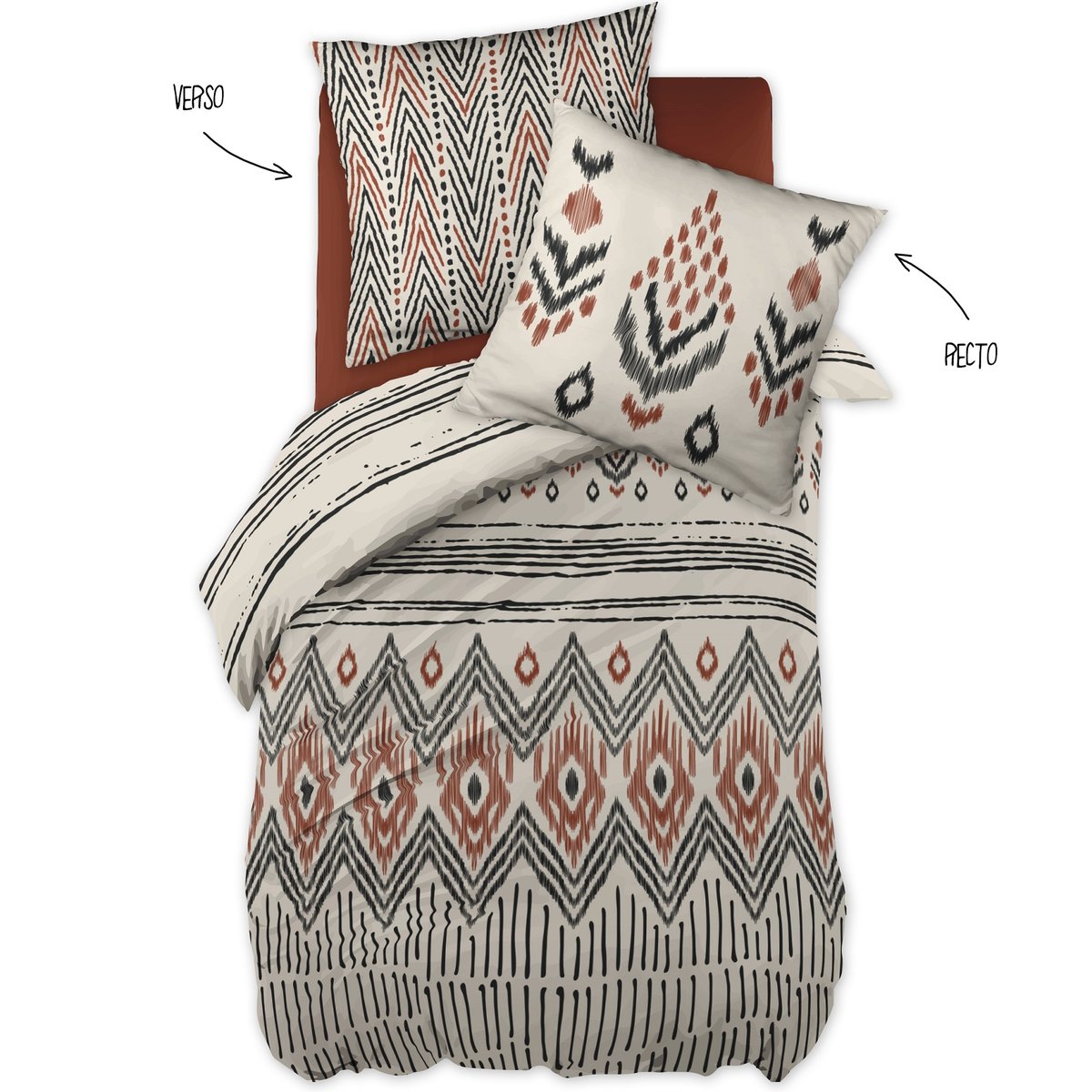 Parure Housse de couette Ethnic beige, EDEN