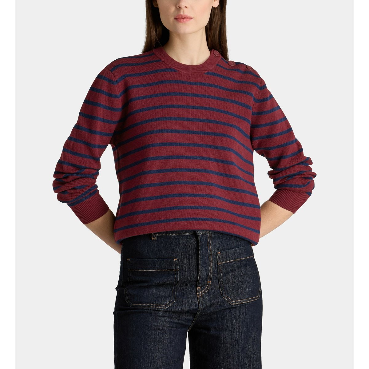 Pull cabourg en coton biologique bordeaux, GALERIES LAFAYETTE