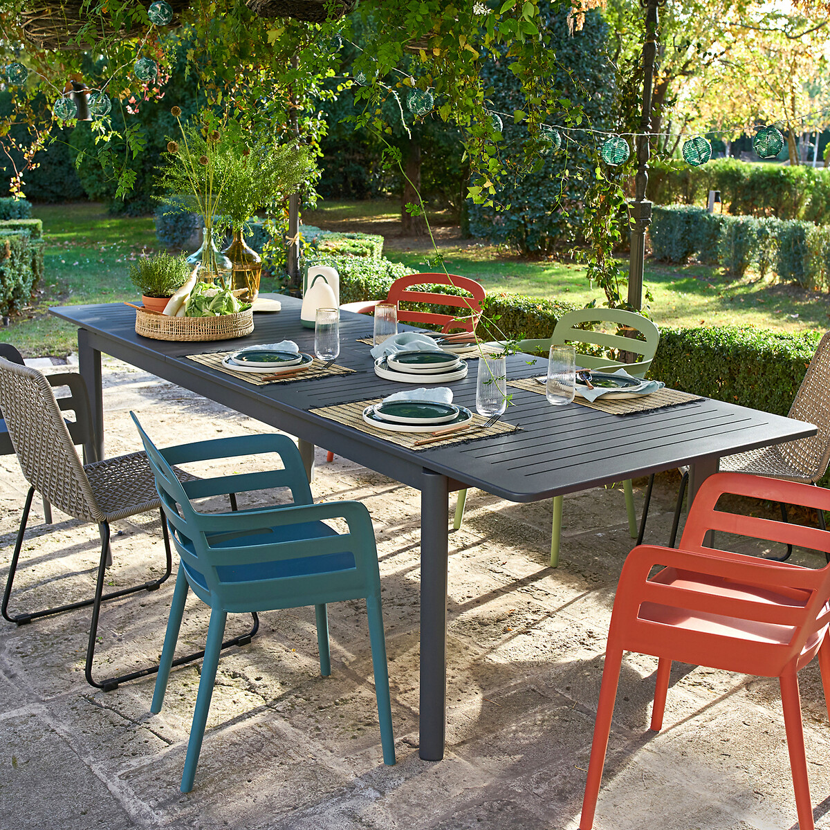 Table de jardin aluminium, Tuha gris anthracite, LA REDOUTE INTERIEURS