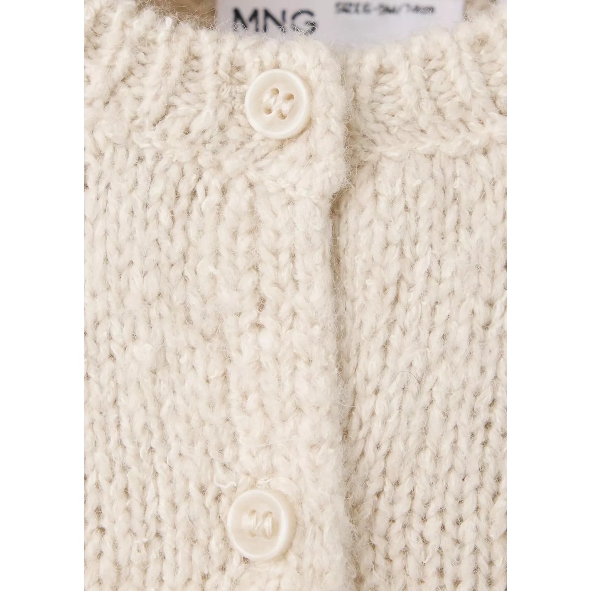 Cardigan maille fleurs ivoire, MANGO BABY