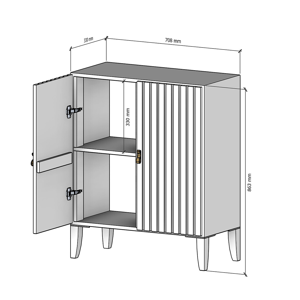 Buffet Gaspard 2X2 bois clair, EUROPE & NATURE 