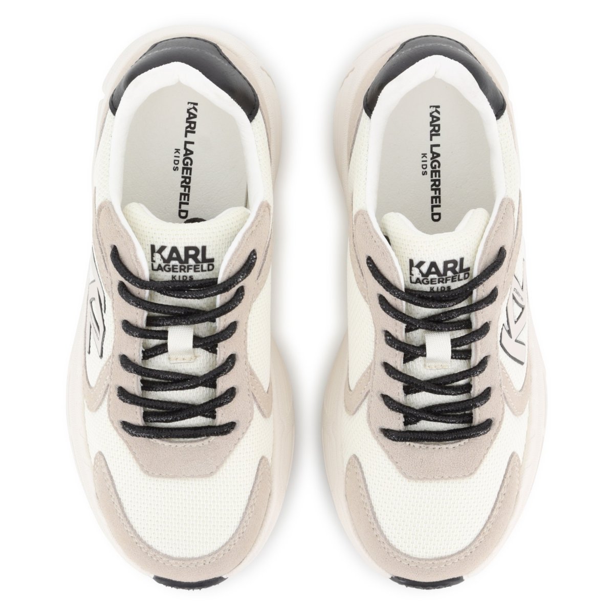 Baskets basse à lacets creme, KARL LAGERFELD KIDS