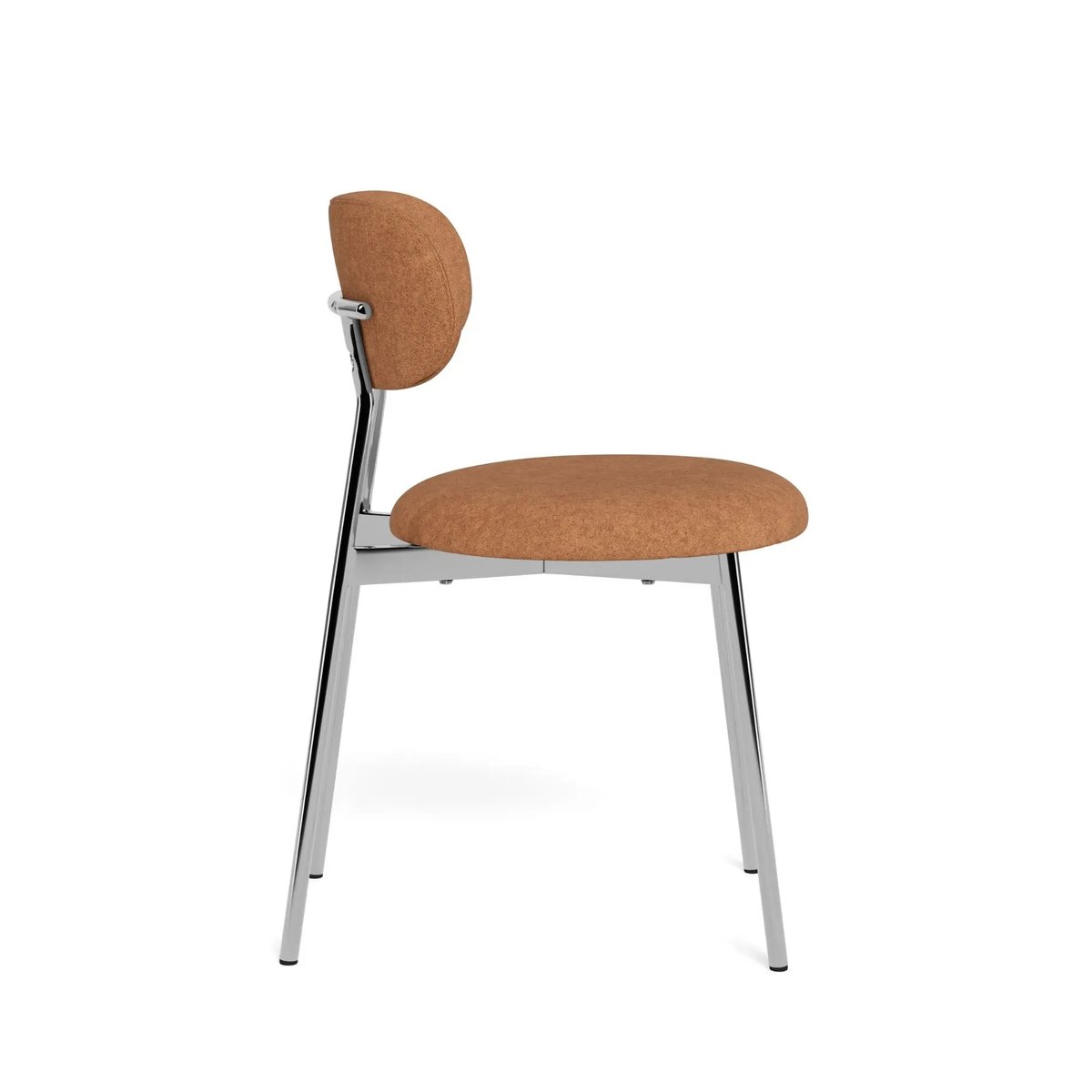 Chaises de salle à manger chrome et tissu (lot de 2) - LISON orange terracotta, HELLIN, DEPUIS 1862