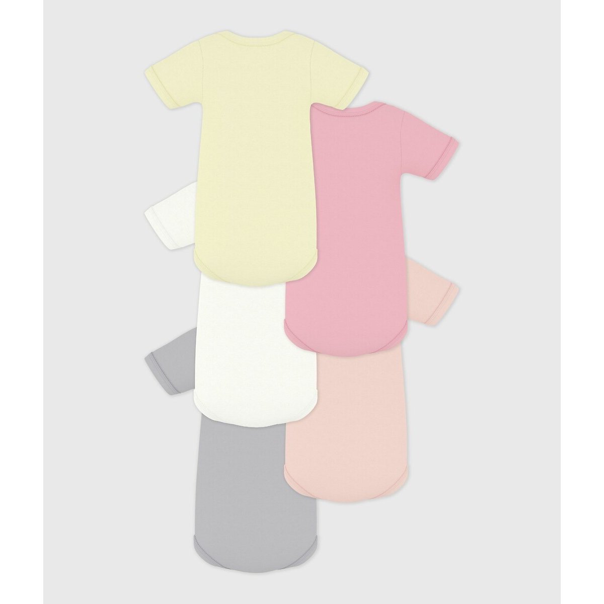 Lot de 5 bodies manches courtes 3 mois-3 ans multicolore, PETIT BATEAU